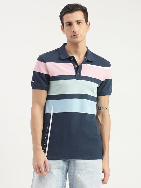 Buy Louis Philippe Sport Printed Polo Collar Pure Cotton T Shirt