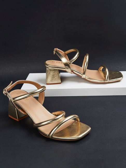 Gold ankle tie discount sandals