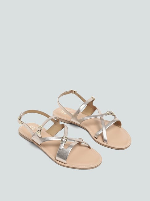 Buy Light Gold Heeled Sandals for Women by Heel & Buckle London Online |  Ajio.com