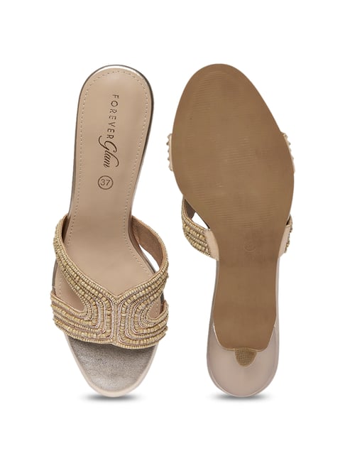 Forever Glam by Pantaloons Women's Rose Gold Casual Sandals