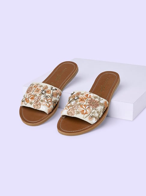 New Mariella Women's Leather Flower Sandals Made in Italy White Size 9 |  eBay