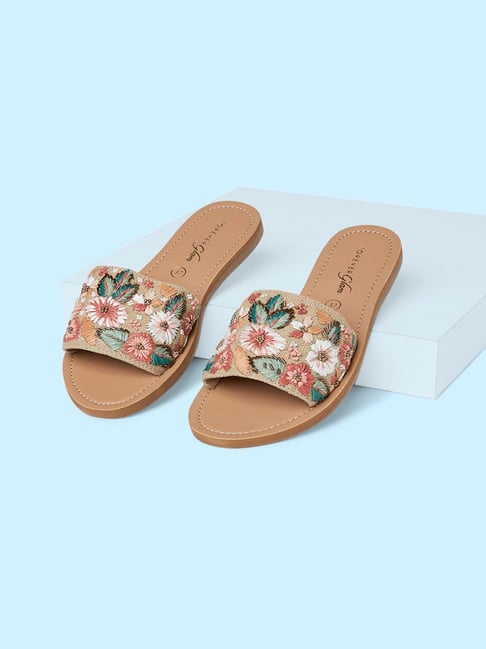 Forever Glam by Pantaloons Women's Tan Casual Sandals