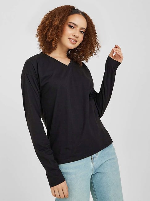 Styli Long Sleeves V Neck Regular Fit T-shirt