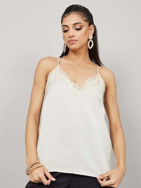 Buy Forever 21 Cream Lace Cami Top for Women Online @ Tata CLiQ