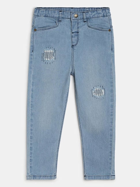 BuyJack & Jones Junior Light Blue Distressed Jeansfor Boys Clothing Online  @ Tata CLiQ