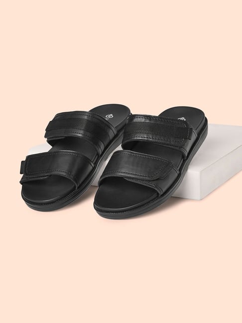 Mens black slip online on sandals