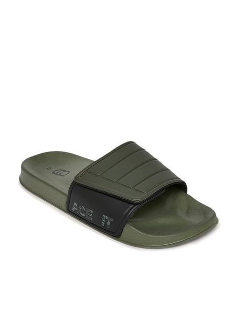 Buy Ajile by Pantaloons Men's Olive Slides for Men at Best Price @ Tata ...