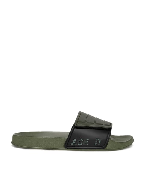 Buy Ajile by Pantaloons Men's Olive Slides for Men at Best Price @ Tata ...