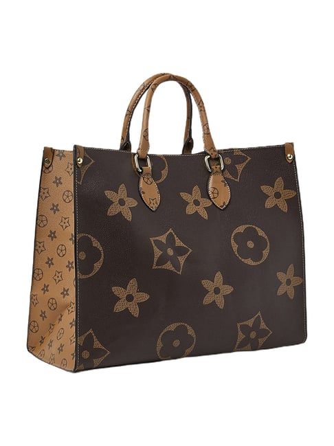 Buy Styli Brown Printed Tote Bag at Best Price @ Tata CLiQ