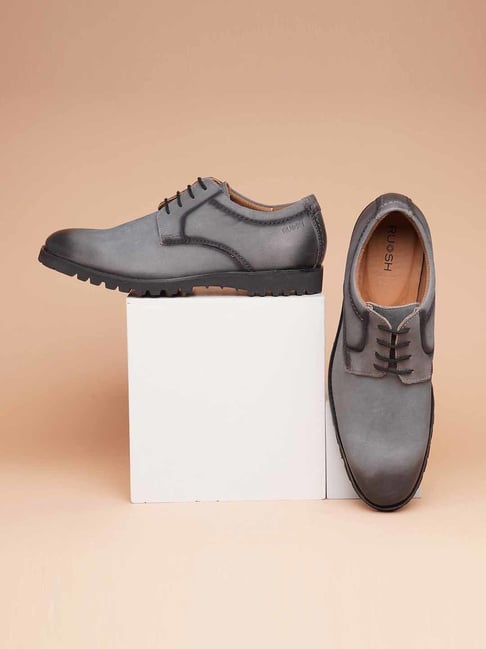 Mens grey cheap leather dress shoes