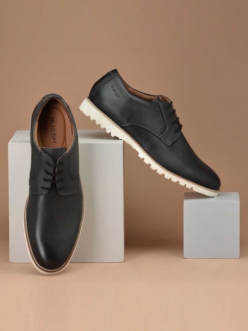 Ruosh black store formal shoes