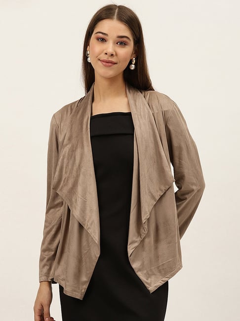 DODO & MOA Brown Front Open Shrug