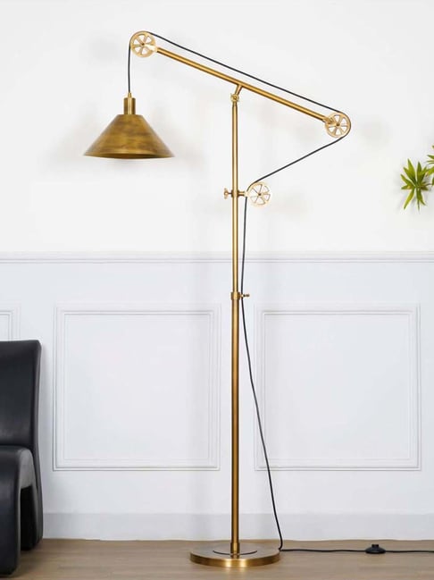 Antique brass floor clearance lamp