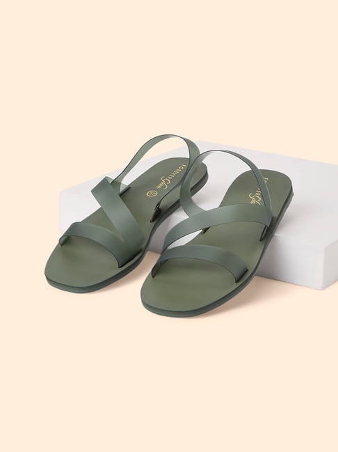 Buy Women Green Casual Sandals Online | SKU: 33-3056-21-36-Metro Shoes