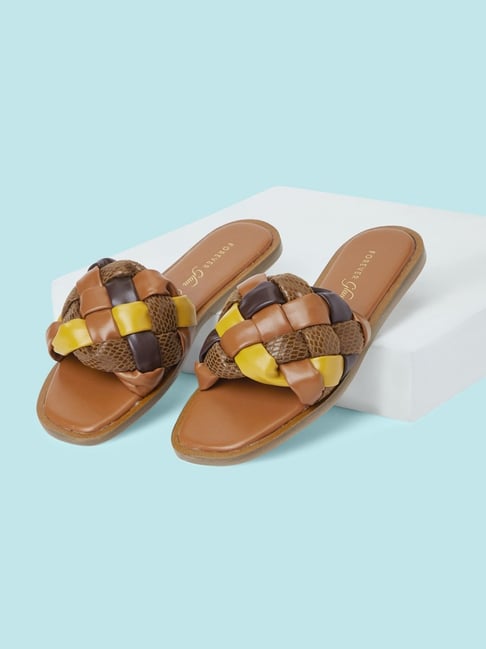 Either/Or: The Woven Leather Slide Sandals [Cacao] – E I T H E R / O R