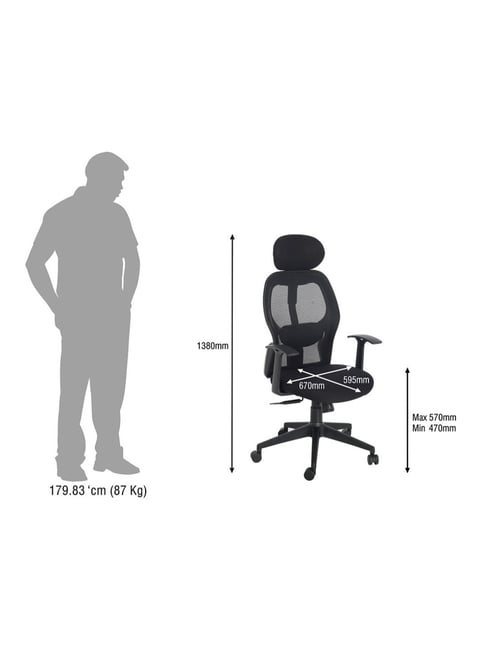 Buy Durian Marvel Black Mesh High Back Executive Chair at Best Price