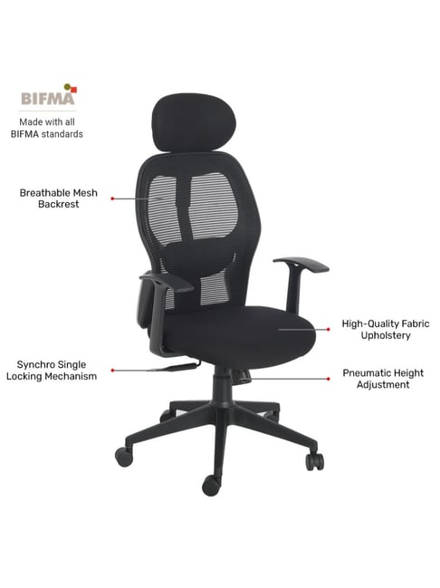 Buy Durian Marvel Black Mesh High Back Executive Chair at Best Price ...