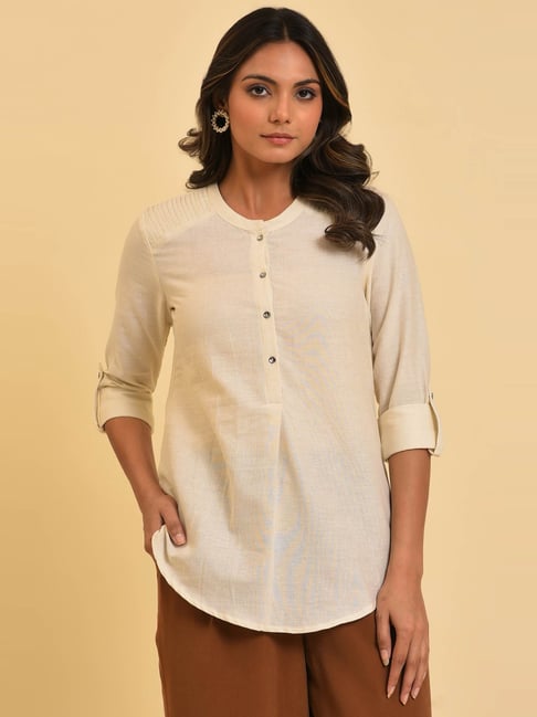 W Off-White Regular Fit Top