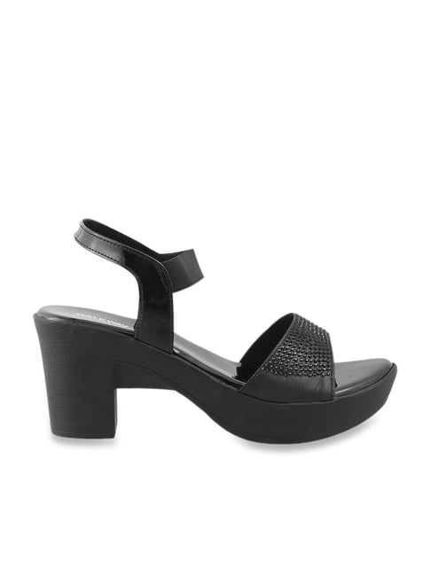 Walkway Women's Black Ankle Strap Sandals-picture-22