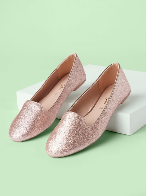 Buy Forever Glam by Pantaloons Women's Rose Gold Flat Ballets for
