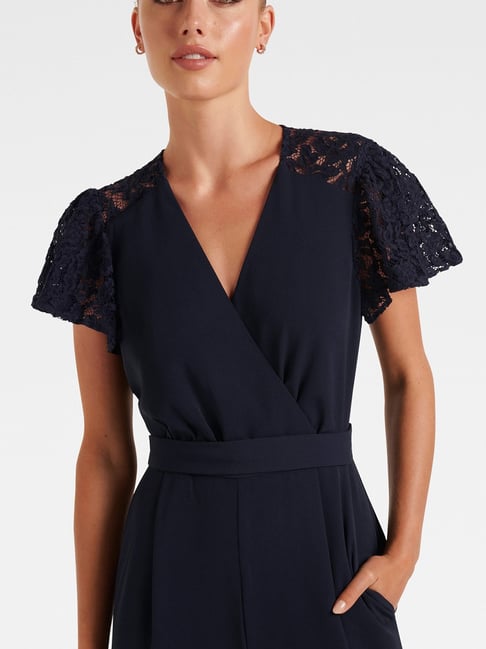 Forever New Navy Lace Jumpsuit