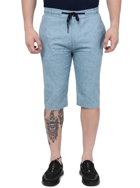JadeBlue Light Blue Slim Fit Printed Capris