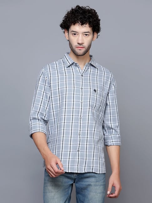Buy Cantabil Men Blue Cotton Blend Polo Neck Half Sleeve Striped T-Shirt  (MTSH00303_BLUEMELANGE_M) at Amazon.in