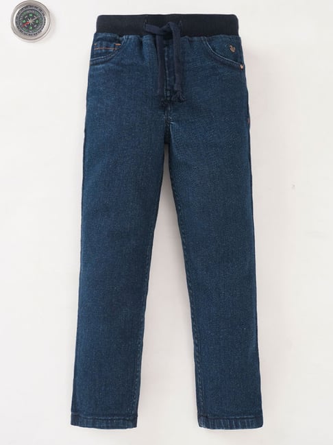 Ed-a-Mamma Kids Blue Cotton Regular Fit Jeans-image-2