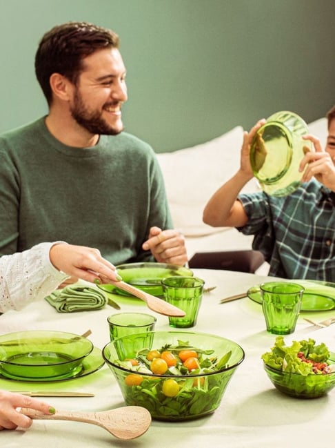 Duralex Solid Green Glass Table Bowl (2200 ml) Set of