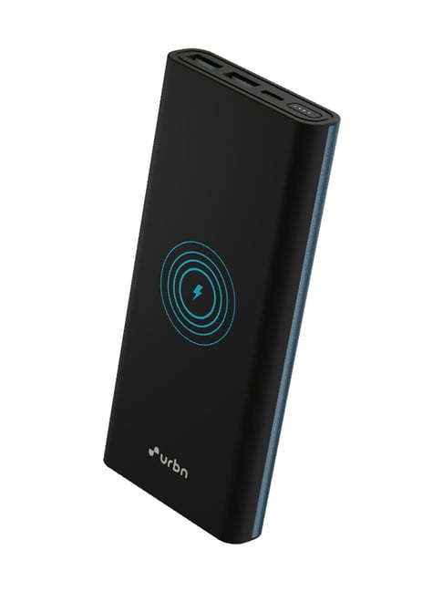 URBN 10000 mAh 15W Li-Polymer Premium Black Edition Wireless Power Bank,  22.5W Fast Charging (Black)