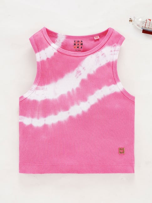 Ed-a-Mamma Kids Pink & White Printed Tank T-Shirt-picture-37
