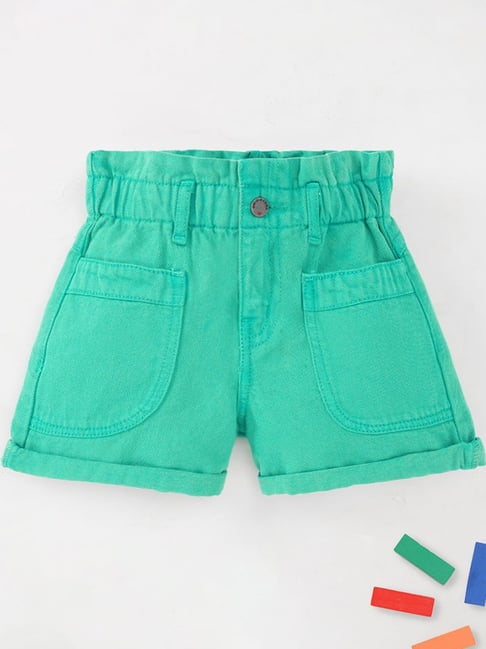 Ed-a-Mamma Kids Green Cotton Regular Fit Shorts-picture-26