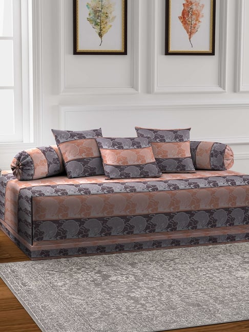 Klotthe Woven Multicolor 300 TC Cotton Single Diwan Set