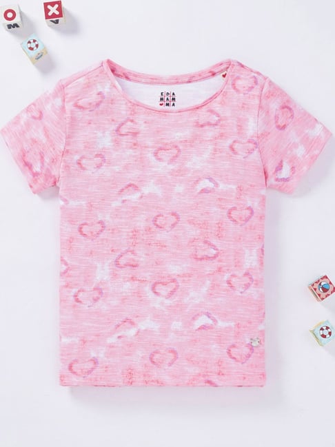 Ed-a-Mamma Kids Pink Cotton Printed T-Shirt-picture-28