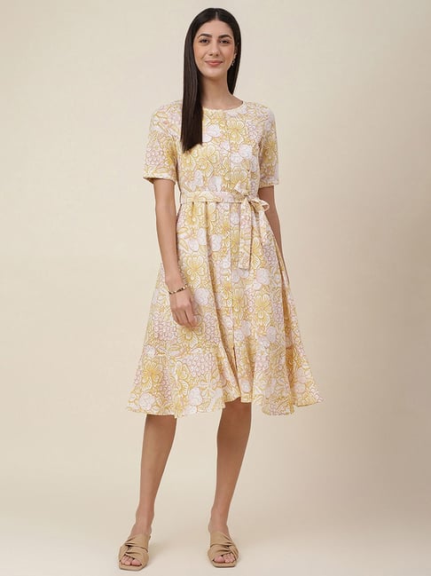 Fabindia Cotton Slips For Ladies Fabindia Yellow Cotton Printed A