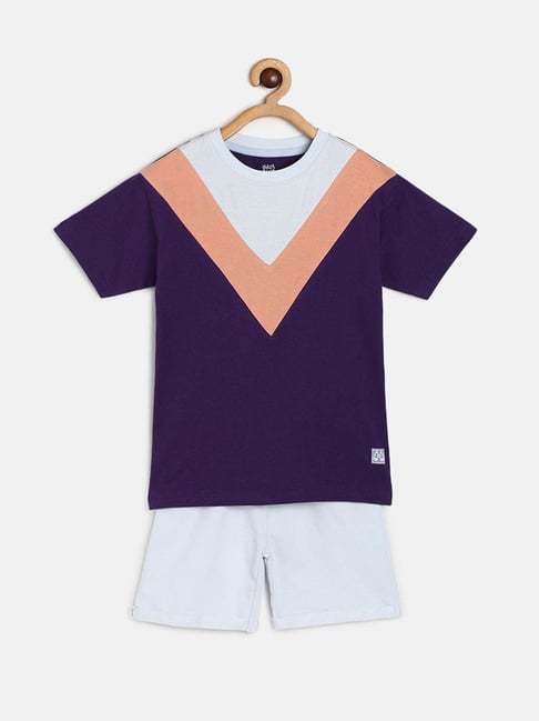MINIKLUB Kids Multicolor Color Block T-Shirt with Shorts-picture-38