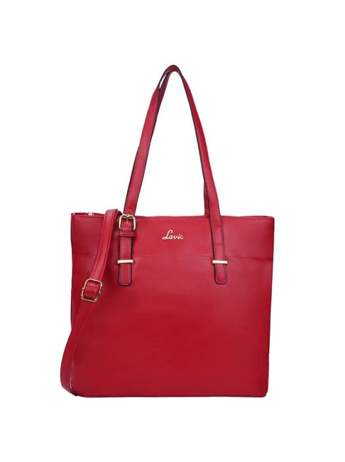 Buy Lavie Viven Red Solid Medium Tote Handbag Online At Best Price