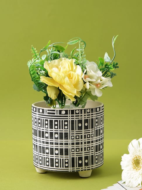 Tayhaa Black & White Ceramic Planter-picture-40