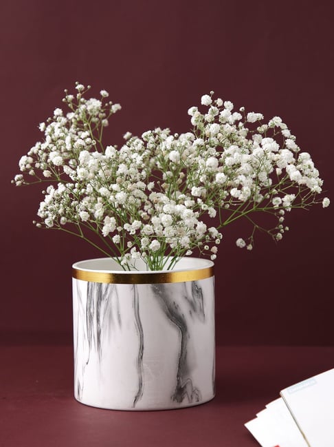 Tayhaa White & Black Ceramic Planter-picture-12