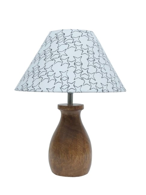 Buy Homesake Cone Star White Wood Dovel Pot Table Lamp at Best