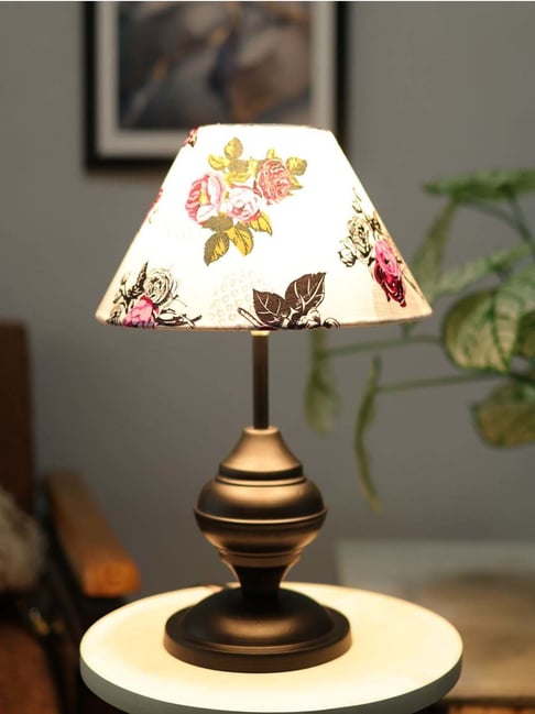 Homesake Cone Rose Multicolor Metal Table Lamp with B22 Holder