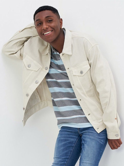 American Eagle Outfitters Beige Regular Fit Jacket