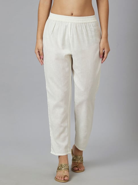Buy Off White Pants for Women by ETHNIC CURRY Online  Ajiocom