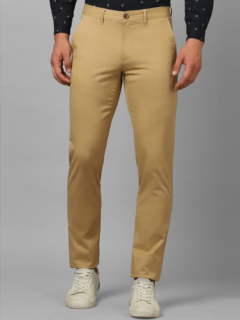 Buy LOUIS PHILIPPE Natural Solid Polyester Viscose Slim Fit Mens Formal  Trousers  Shoppers Stop