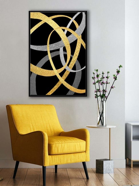 Buy 999Store Black Canvas Golden Line Painting At Best Price @ Tata Cliq