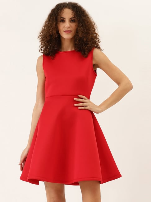 Elegant Red A Line Homecoming Dress Sleeveless Spaghetti Straps, Mid Calf  Length With Back Zipper, Custom Made Cocktail Gown From Yateweddingdress,  $99.5 | DHgate.Com