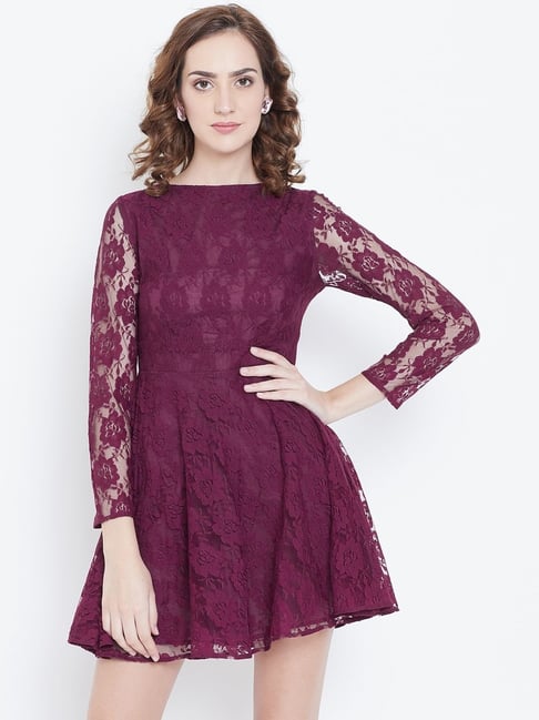 DODO MOA Purple Printed Skater Dress