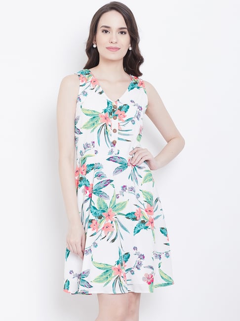 DODO & MOA White Printed A-Line Dress-picture-19