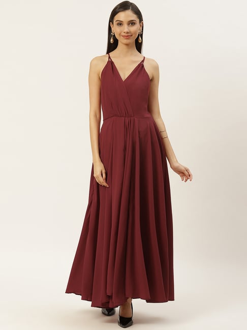 DODO & MOA Maroon Maxi Dress-picture-29