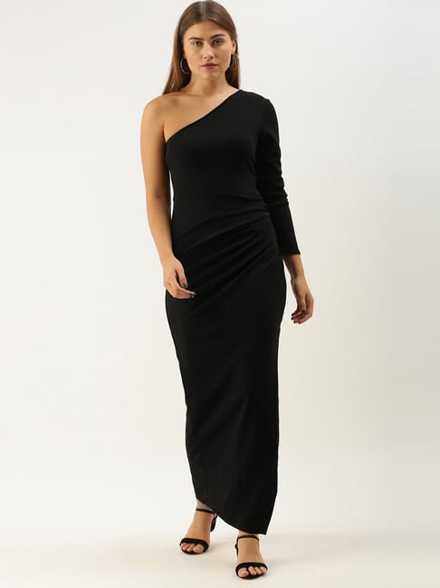 ZARA Black Asymmetric Embellished Cut Out Chain One Shoulder Dress 2712/345  | eBay
